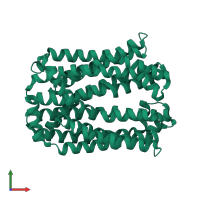 PDB entry 5y50 coloured by chain, front view.