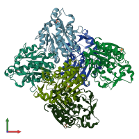 PDB entry 5y51 coloured by chain, front view.