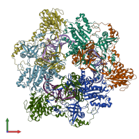 PDB entry 5y58 coloured by chain, front view.