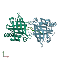 PDB entry 5y5c coloured by chain, front view.