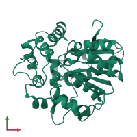 PDB entry 5y5d coloured by chain, front view.