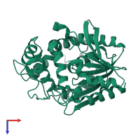 PDB entry 5y5d coloured by chain, top view.