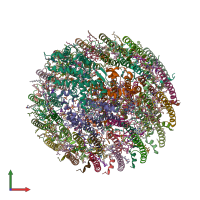 PDB entry 5y5s coloured by chain, front view.