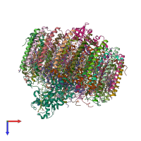 PDB entry 5y5s coloured by chain, top view.