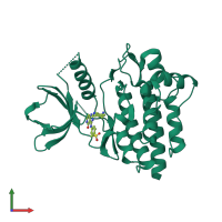 PDB entry 5y5t coloured by chain, front view.