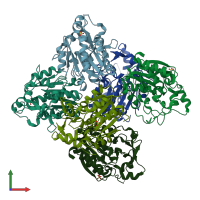 PDB entry 5y5v coloured by chain, front view.