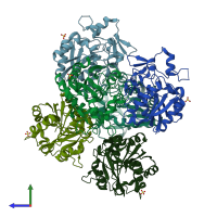 PDB entry 5y5v coloured by chain, side view.