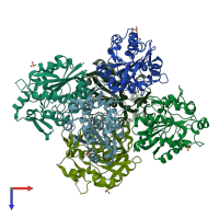 PDB entry 5y5v coloured by chain, top view.