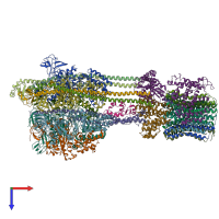 PDB entry 5y5x coloured by chain, top view.