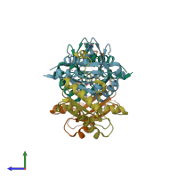PDB entry 5y61 coloured by chain, side view.