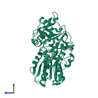 PDB entry 5y6n coloured by chain, side view.