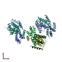 PDB entry 5y6o coloured by chain, front view.