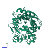 PDB entry 5y6y coloured by chain, side view.