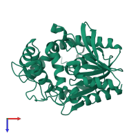 PDB entry 5y6y coloured by chain, top view.