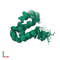 PDB entry 5y70 coloured by chain, ensemble of 15 models, front view.