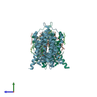 PDB entry 5y79 coloured by chain, side view.