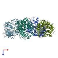 PDB entry 5y7j coloured by chain, top view.