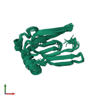 PDB entry 5y7l coloured by chain, ensemble of 20 models, front view.