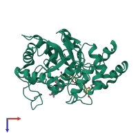 PDB entry 5y7n coloured by chain, top view.