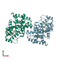 PDB entry 5y7x coloured by chain, front view.