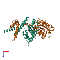 PDB entry 5y7y coloured by chain, top view.