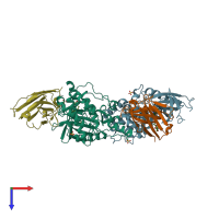 PDB entry 5y7z coloured by chain, top view.