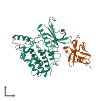 PDB entry 5y80 coloured by chain, front view.