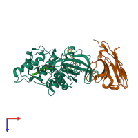 PDB entry 5y80 coloured by chain, top view.