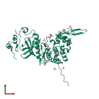 PDB entry 5y86 coloured by chain, front view.