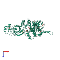 PDB entry 5y86 coloured by chain, top view.