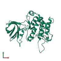 PDB entry 5y8u coloured by chain, front view.