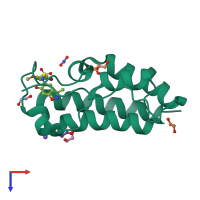 PDB entry 5y8w coloured by chain, top view.