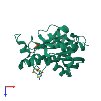 PDB entry 5y9a coloured by chain, top view.