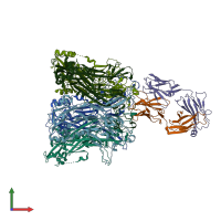 PDB entry 5y9c coloured by chain, front view.