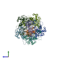 PDB entry 5y9c coloured by chain, side view.