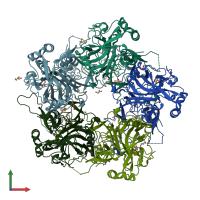 PDB entry 5y9e coloured by chain, front view.