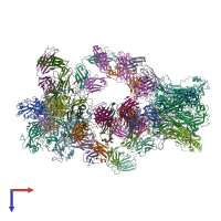 PDB entry 5y9f coloured by chain, top view.