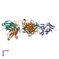 PDB entry 5y9j coloured by chain, top view.