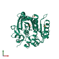 PDB entry 5yae coloured by chain, front view.