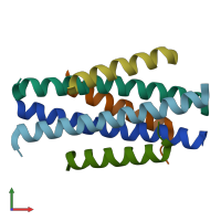 PDB entry 5yb3 coloured by chain, front view.