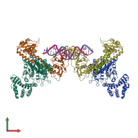 PDB entry 5ybb coloured by chain, front view.