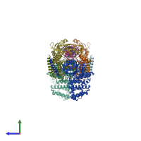 PDB entry 5ybb coloured by chain, side view.