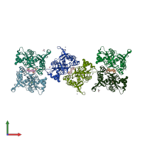 PDB entry 5ybg coloured by chain, front view.