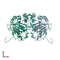 PDB entry 5ybr coloured by chain, front view.