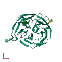 PDB entry 5yby coloured by chain, front view.