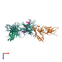 PDB entry 5yc5 coloured by chain, top view.