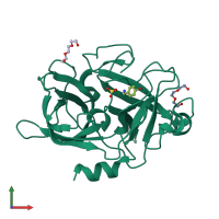 PDB entry 5yc6 coloured by chain, front view.