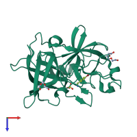 PDB entry 5yc6 coloured by chain, top view.