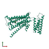 PDB entry 5yc8 coloured by chain, front view.