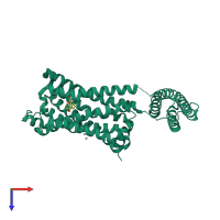 PDB entry 5yc8 coloured by chain, top view.